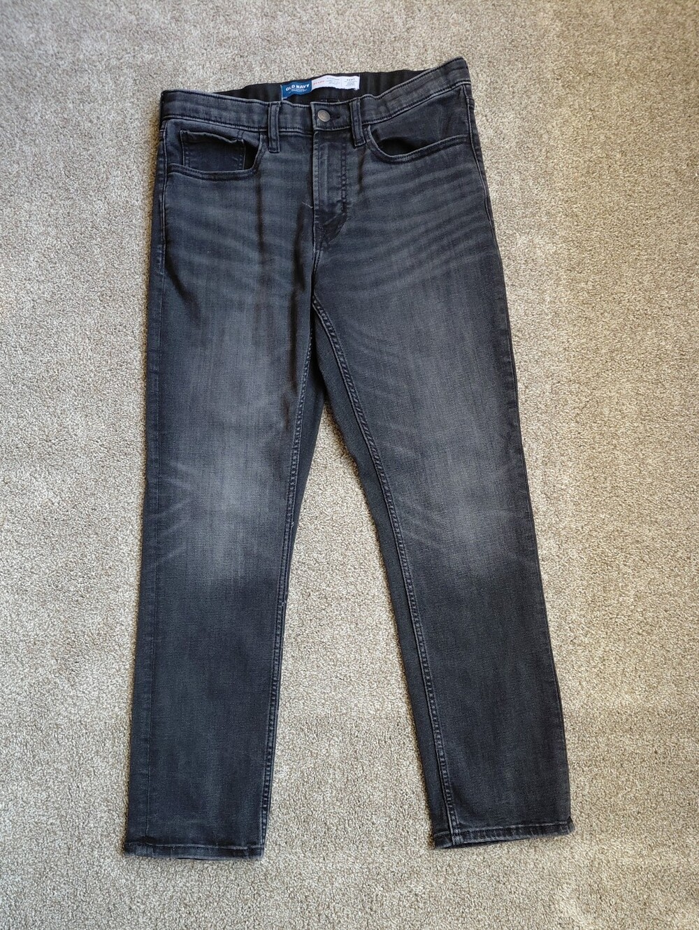 Old Navy Men's Faded Black Straight Jeans